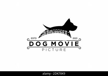 design du logo du documentaire pet cinema Illustration de Vecteur