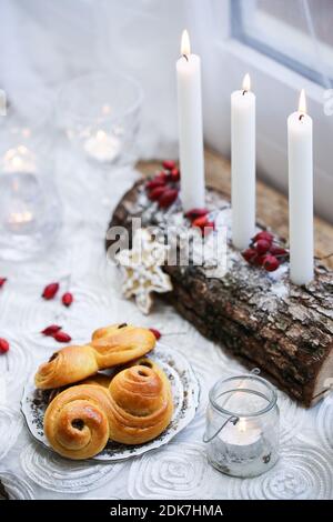 Bougies de nuit de Saint Lucy Banque D'Images