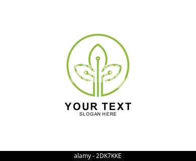 modèle d'inspiration de symbole d'icône de logo d'arbre technologique Illustration de Vecteur