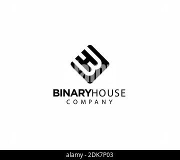 Code Home Design inspiration, icône symbole immobilier Illustration de Vecteur