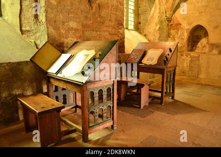 Bureaux de lecture des moines à l'abbaye de Rufford, Rufford Abbey Country Park, Rufford, Notinghamshire, Angleterre, Royaume-Uni Banque D'Images