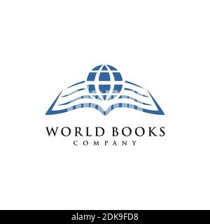 Livre du logo Education et logo World Illustration de Vecteur