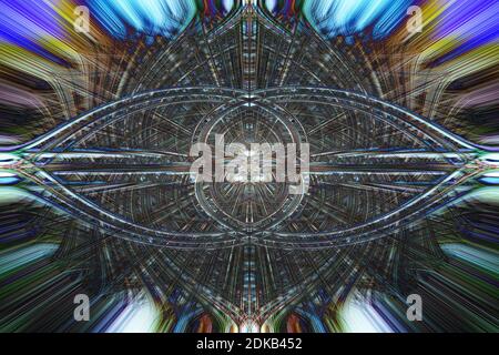 Arrière-plan abstrait très coloré et complexe composé de lignes courbes Banque D'Images