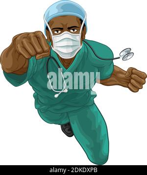 Médecin ou infirmière Superhero Medical concept Illustration de Vecteur