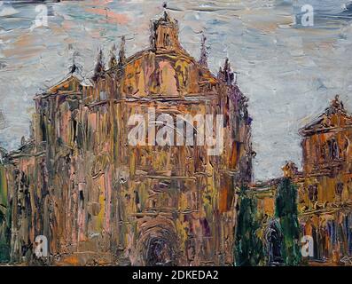 Peinture artistique du Convento de San Esteban à Salamanque, Espagne Banque D'Images