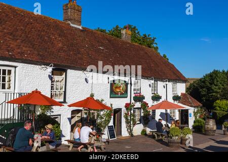 Angleterre, East Sussex, South Downs National Park, East Dean, The Tiger Inn Pub and Restaurant Banque D'Images