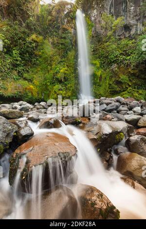 Dawson Falls waterfall, Egmont National Park, Taranaki, North Island, New Zealand Stock Photo