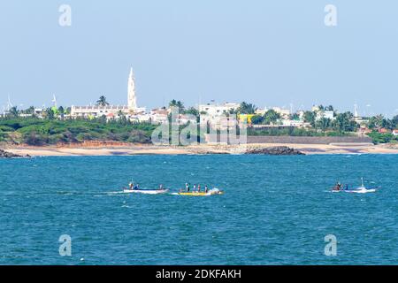 Kanyakumari, Inde - 20 janv. 2012 : Panorama de la mer de Laccadive et de la ville de Kanyakumari au point le plus méridional de l'Inde, anciennement cap Comoriin i Banque D'Images