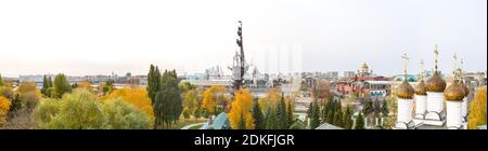 Moscou, Russie - 17 octobre 2018 : Panorama du centre-ville de Moscou - International Business Centre, Peter la Grande statue sur le fleuve de Moscou (le huitième Banque D'Images