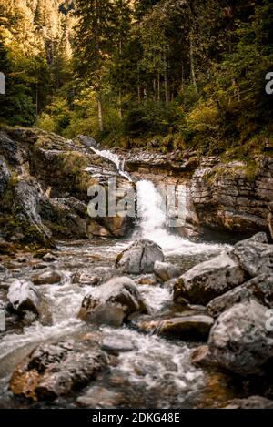 Kuhflucht waterfalls near Farchant, Germany, Bavaria, Garmisch-Partenkirchen Stock Photo