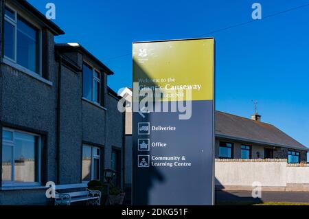 Ireland, MAY 8, 2017 - Sign of the famous Giant's Causeway Stock Photo