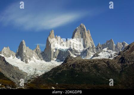 Détail de la montagne Fitz Roy, Patagonie, Argentine, Amérique du Sud.