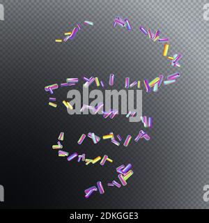 Saupoudrer de grains de desserts. Motif abstrait coloré éclatant saupoudrer granuleux avec ombre isolée sur transparent. Design pour les modèles de vacances, p Illustration de Vecteur