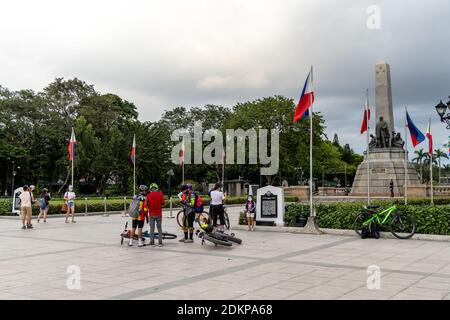 Dec 13, 2020 Dr. People taking commemorative photos at Jose Rizal National Monument Stock Photo