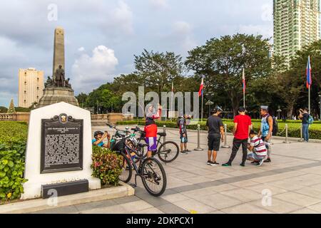 Dec 13, 2020 Dr. People taking commemorative photos at Jose Rizal National Monument Stock Photo