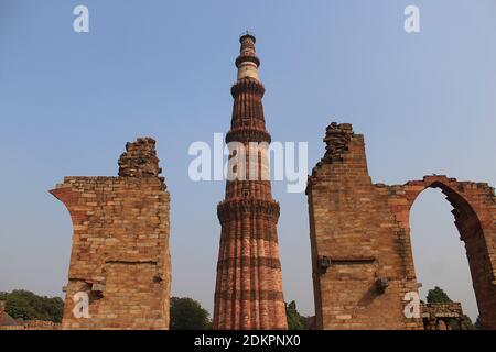 Cette photo montre qutub minar Banque D'Images