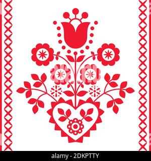 Polish Floral folk art vector design de Nowy Sacz in La Pologne s'inspire de la broderie traditionnelle des highlanders Lachy Sadeckie Illustration de Vecteur