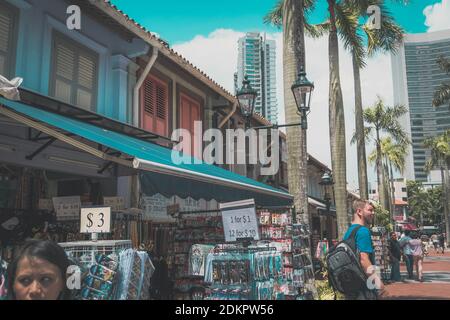 Scènes de rue et bâtiments du quartier arabe Kampong Glam Près de bugis à Singapour Banque D'Images