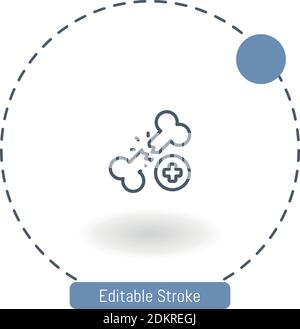 icône de vecteur d'os brisé icônes de contour modifiables pour le web et mobile Illustration de Vecteur