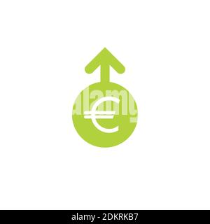 symbole-de-co-t-euro-ic-ne-d-augmentation-symbole-de-vecteur-de-revenu