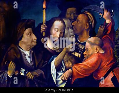 L'arrestation du Christ 1520-1540, pays-Bas, néerlandais ( l'arrestation de Jésus a été un événement crucial dans le christianisme enregistré dans les Évangiles canoniques. Jésus, un prédicateur que les chrétiens croient être le fils de Dieu, a été arrêté par les gardes du Temple du Sanhédrin dans le jardin de Gethsemane. Banque D'Images