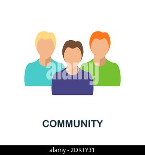 Icône de communauté plate. Élément coloré simple de la collection de bénévolat. Icône Communauté créative pour la conception Web, les modèles, les infographies et bien plus encore Illustration de Vecteur