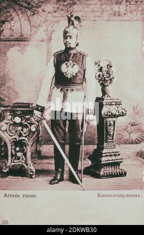 Armée russe, garde de cheval. Empire russe. 1900 Banque D'Images
