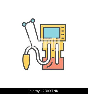 Icône de la ligne de couleur de ventilation artificielle des poumons. Contour modifiable. Illustration de Vecteur