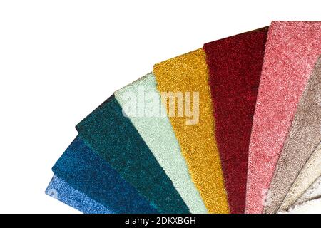 Types et échantillons de tapis de différentes couleurs. Tapis pour les chambres, les appartements et les maisons Banque D'Images