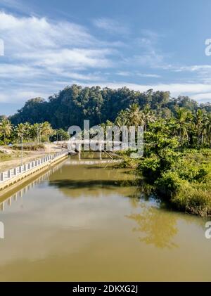 Aménagement du front de mer (rivière Tai Li Klai) à Satun Town, sud de la Thaïlande Banque D'Images