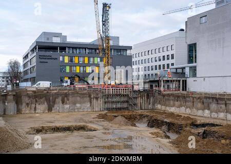 Chantier de construction à l'hôpital universitaire, Essen, région de Rur, Rhénanie-du-Nord-Westphalie, Allemagne, Europe Banque D'Images
