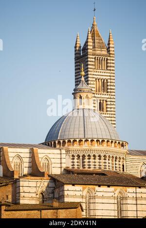 Duomo de Sienne - à proximité de la tour. Italie. Banque D'Images