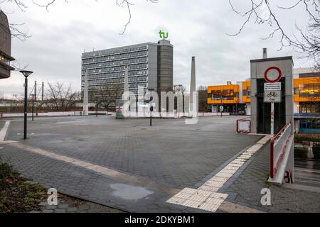 Campus déserté de l'Université de tu Dortmund pendant le shutdown Dans la crise de la COVID-19 Banque D'Images