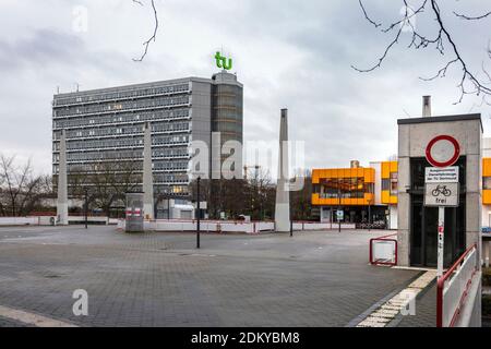 Campus déserté de l'Université de tu Dortmund pendant le shutdown Dans la crise de la COVID-19 Banque D'Images