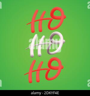 Ho, ho, ho texte 3D moderne. Logo d'illustration vectorielle pour impression Illustration de Vecteur