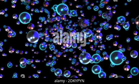 bulles illustration 3d liquide rendu, arrière-plan abstrait Banque D'Images