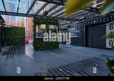 640 East Bar, Canary Wharf, fermé en raison du confinement de Covid-19, Londres, Royaume-Uni, le 15 décembre 2020 Banque D'Images