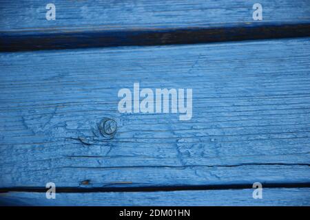 texture de peinture à l'huile bleue avec taches et rayures sur la surface en bois. Banque D'Images