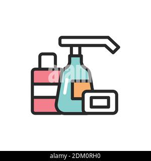 Icône de la ligne de couleur des produits antiseptiques. Elément vectoriel isolé. Illustration de Vecteur