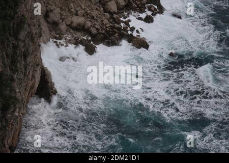 Tempête, mauvais temps et mer agitée à Capri, en Italie Banque D'Images