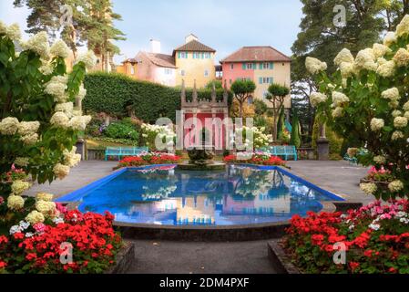 Portmeirion, Gwynedd, Pays de Galles, Royaume-Uni Banque D'Images