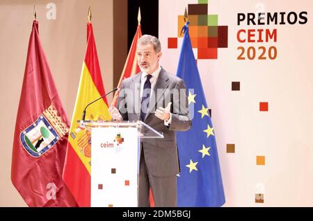 Madrid, Espagne. 16 décembre 2020. Le roi Felipe VIILA Empresariales Prix CEIM à Madrid le mercredi 16 novembre 2020. Credit: CORMON PRESSE/Alamy Live News Banque D'Images