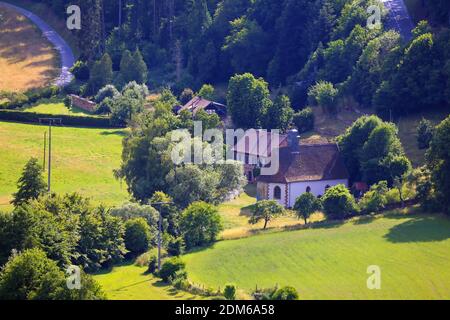 La chapelle Amorsbrunn est une vue de la ville de Amorbach Banque D'Images