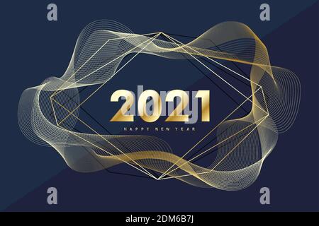 2021 Bonne Année. Carte de vœux de joyeux Noël et de bonne année 2021. Modèle de fête de fête pour 2021. Illustration vectorielle. Illustration de Vecteur