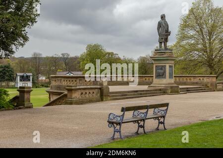 Une statue de sel de Sir Titus à Roberts Park, Saltaire, Yorkshire. Banque D'Images