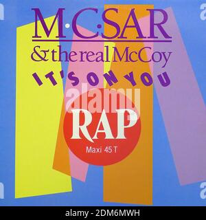 MC SAR Real McCoy son sur vous - Vintage Vinyl Notez la couverture Banque D'Images