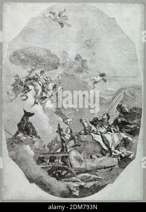 Le Triumph de Mars, Etching sur papier blanc cassé, Italie, ca. 1759, Imprimer Banque D'Images