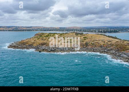 Paysage de l'île de Granite près de Victor Harbor en Australie Banque D'Images