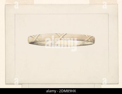 Design pour un bracelet, George E Germer, 1868 – 1936, graphite, pinceau et gouache blanc, pinceau et aquarelle jaune et marron sur carton, lignes bordant comme 1939-84-20. Fasces., États-Unis, 1910–1920, projets pour les braclets, projets pour les braclets Banque D'Images