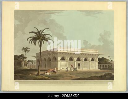 Le mausolée d'Amir Khusero, à l'ancienne ville de Delhi, du 'paysage oriental: Vingt-quatre vues à Hindoostan', Thomas Daniell, britannique, 1749 - 1840, aquatint coloré sur papier, Londres, Angleterre, 1795-1803, Imprimer Banque D'Images